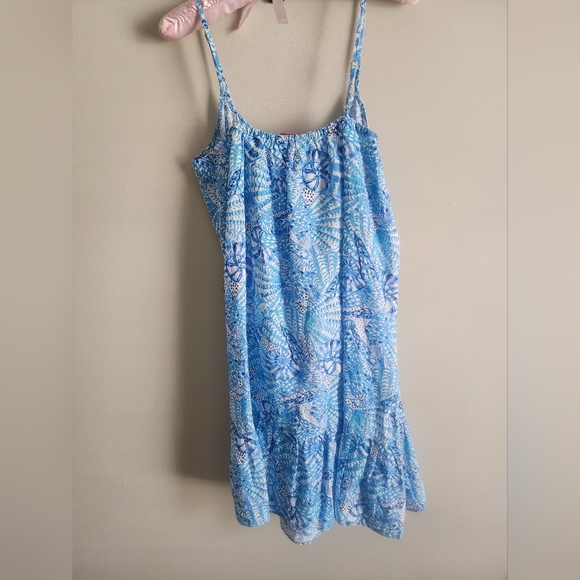 Lilly Pulitzer Jayden Mini Dress women small 100% Linen Blue/White Coastal beach - Picture 6 of 14